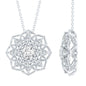 Certified Moissanite Flower Pendant Necklace with Chain