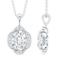 Moissanite Art Deco Necklace with Silver Chain