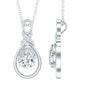 Certified 1.3 Carat Moissanite Bridal Drop Necklace with Silver Chain