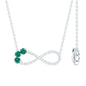 Lab Created Emerald and Moissanite Infinity Necklace with Chain