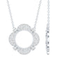 Moissanite Flower Pendant Necklace With Silver Chain