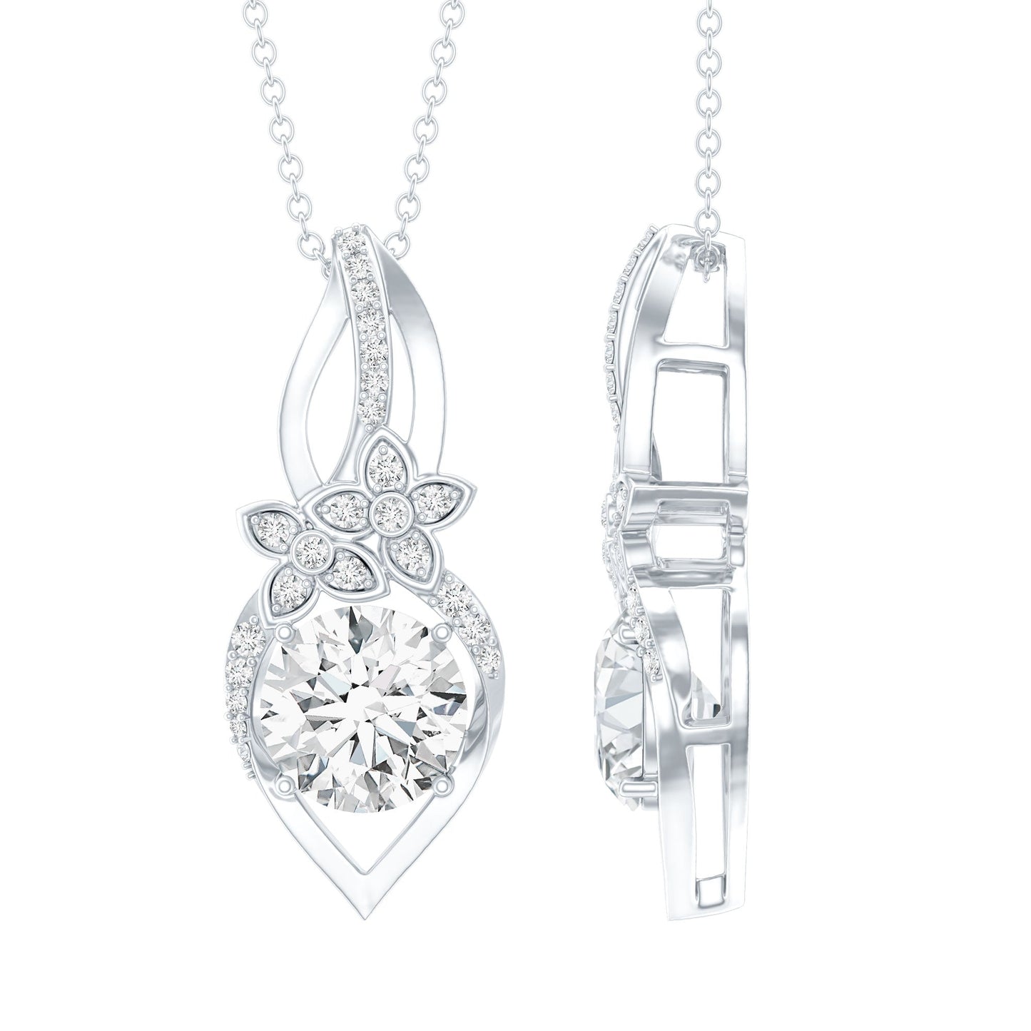 Certified Moissanite Designer Bridal Necklace For Wedding