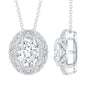 Art Deco Style 2 Carat Moissanite Designer Necklace with Silver Chain