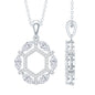 Womens Moissanite Designer Eternity Necklace with Silver Chain