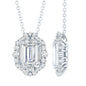 Certified 2.8 Carat Emerald Cut Moissanite Wedding Necklace in Silver