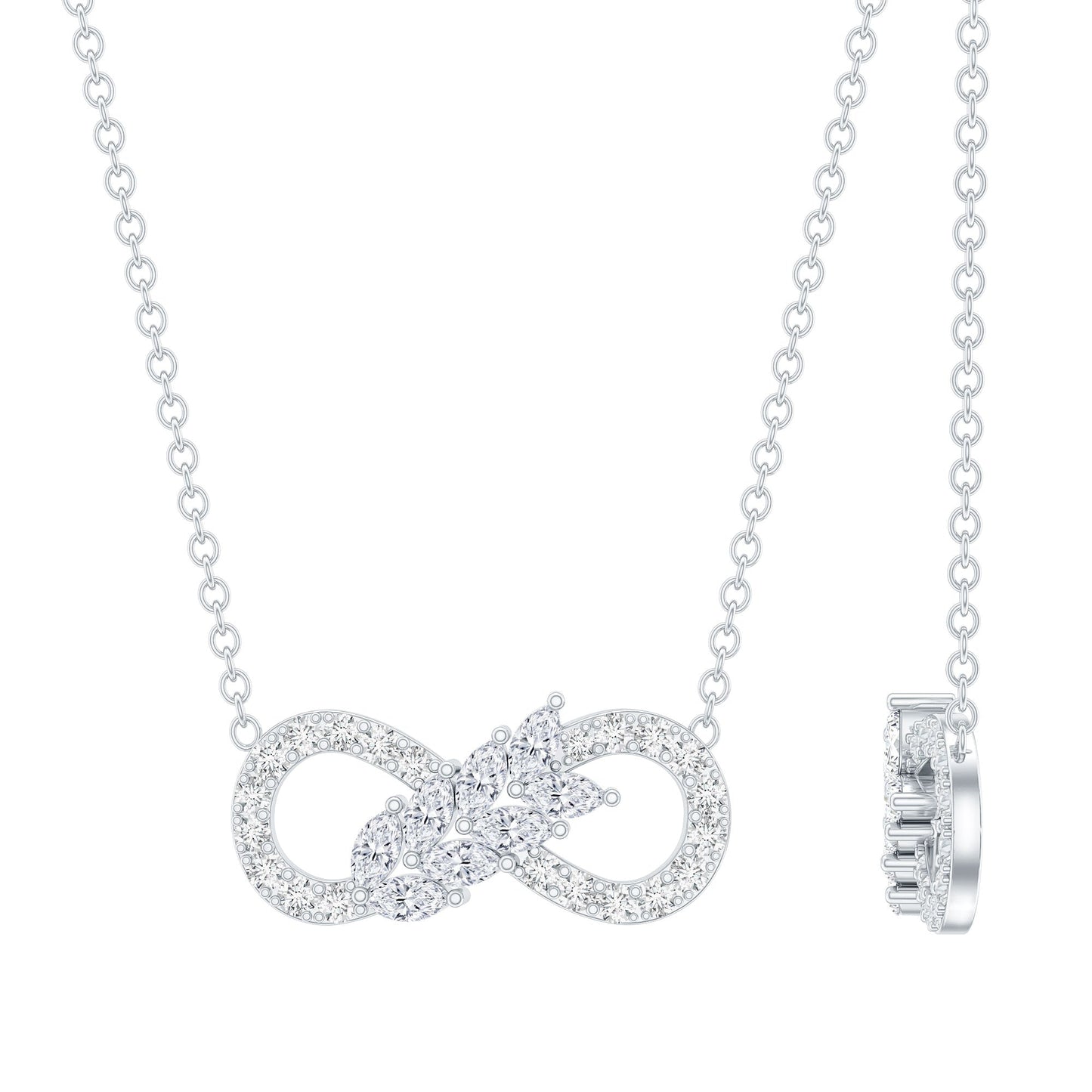 Certified Sterling Silver Moissanite Infinity Necklace