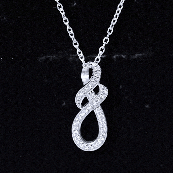 Certified Moissanite Infinity Pendant Necklace with Silver Chain