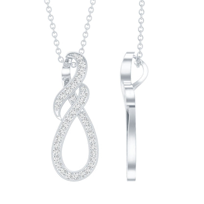 Certified Moissanite Infinity Pendant Necklace with Silver Chain