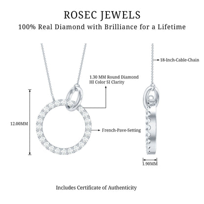 Natural Diamond Eternity Necklace for Women