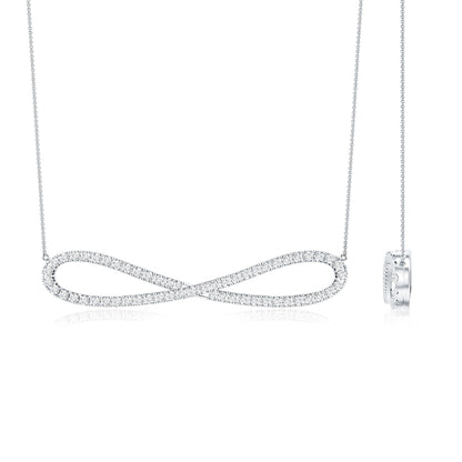 Diamond Sideway Infinity Pendant Necklace
