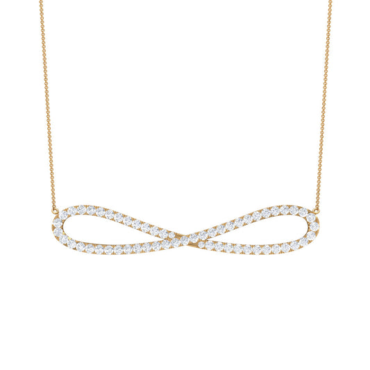 Diamond Sideway Infinity Pendant Necklace