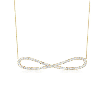 Diamond Sideway Infinity Pendant Necklace
