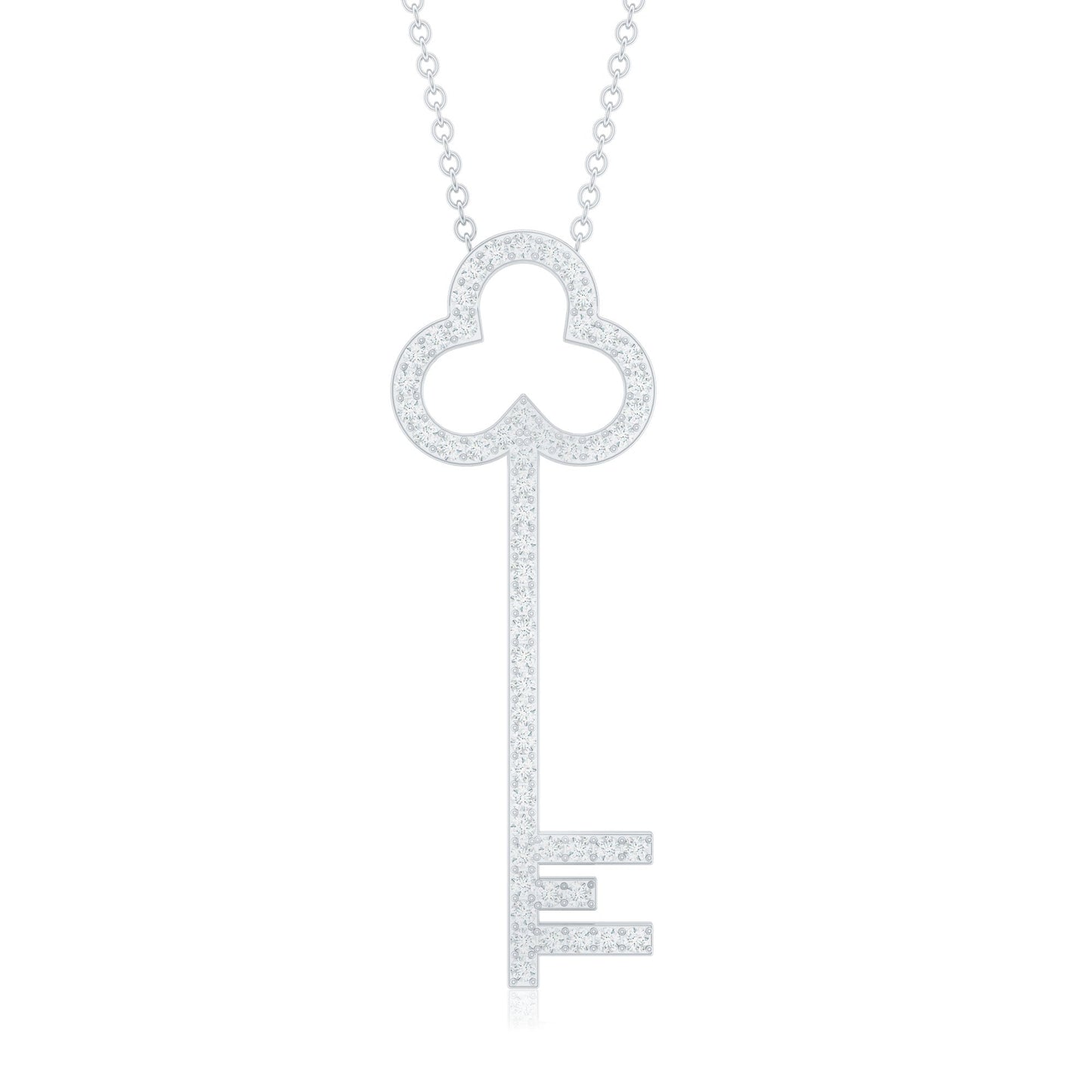 Certified Moissanite Key Pendant Necklace