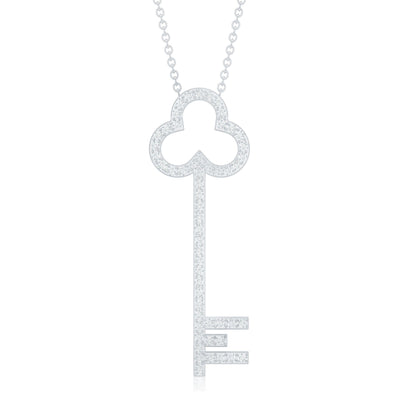 Certified Moissanite Key Pendant Necklace