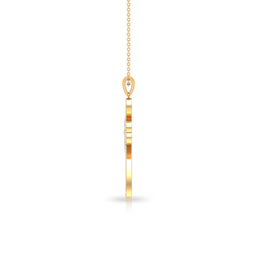 Certified Moissanite Heart Cross Pendant Necklace