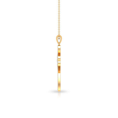 Certified Moissanite Heart Cross Pendant Necklace
