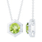 2 Carat Round Cut Peridot Hexagon Necklace for Women