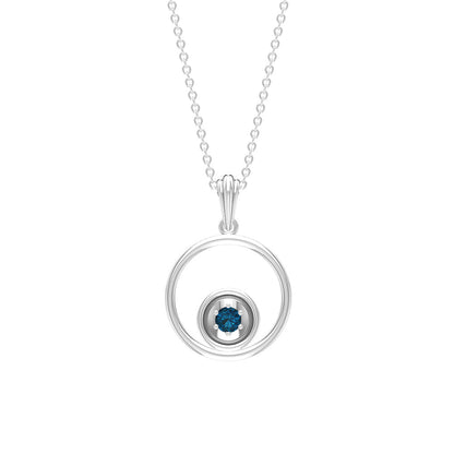 Real London Blue Topaz Open Circle Necklace with Certificate