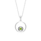 Real Peridot Open Circle Pendant Necklace