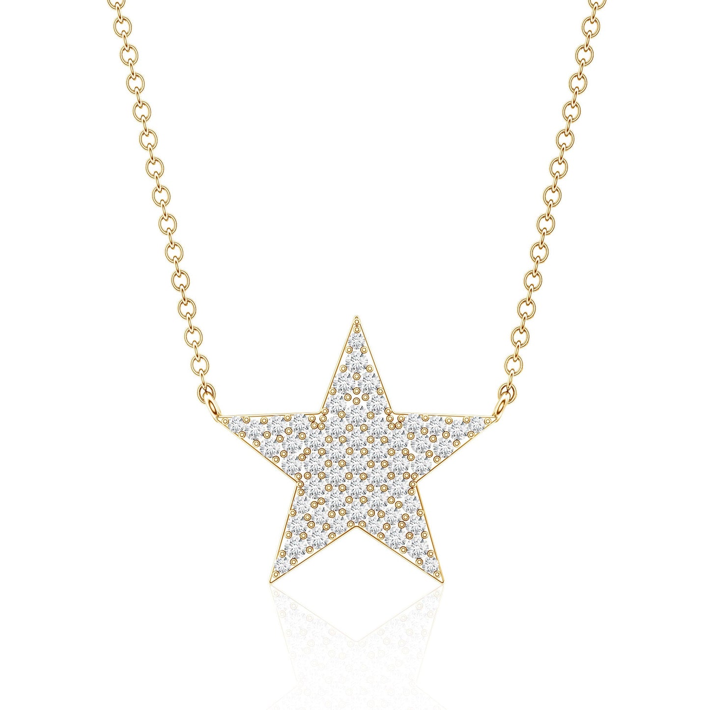 Diamond Star Pendant Necklace in Pave Setting