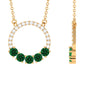 Lab Grown Emerald and Diamond Open Circle Necklace