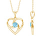 March Birthstone Aquamarine Solitaire Heart Necklace With Chain