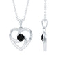 Heart Shape Black Onyx Promise Necklace For Women