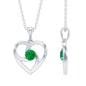 Natural Half Carat Emerald Heart Pendant Necklace for Women