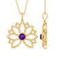Amethyst Lotus Flower Necklace for Women