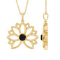 Natural Black Onyx Flower Pendant Necklace for Women