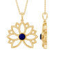 Real Blue Sapphire Lotus Flower Necklace with Chain