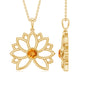 Bezel Set Citrine Lotus Flower Necklace With Chain
