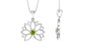 Round Cut Peridot Lotus Flower Pendant for Women