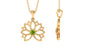 Round Cut Peridot Lotus Flower Pendant for Women