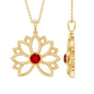 Lab Created Ruby Lotus Flower Necklace for Women