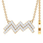 Certified Lab Grown Diamond Zodiac Aquarius Sign Necklace