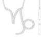 Pave Set Lab Grown Diamond Capricorn Zodiac Necklace