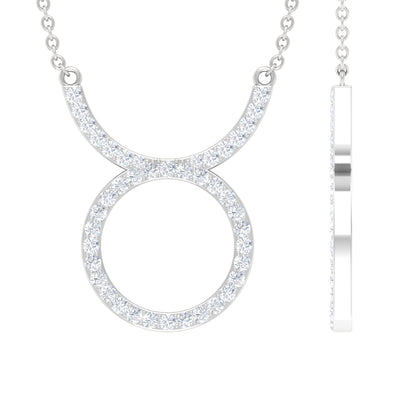 Pave Set Lab Grown Diamond Taurus Zodiac Sign Necklace