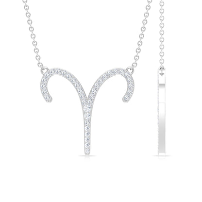 Certified Lab Grown Diamond Aries Astrology Necklace