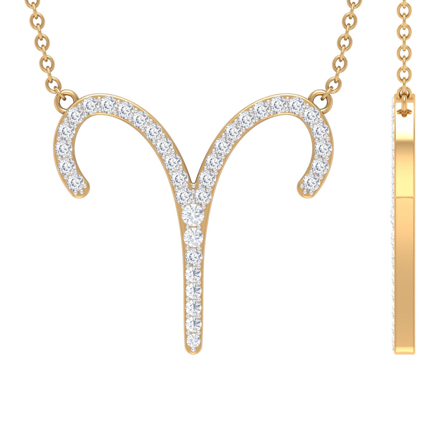 Certified Lab Grown Diamond Aries Astrology Necklace