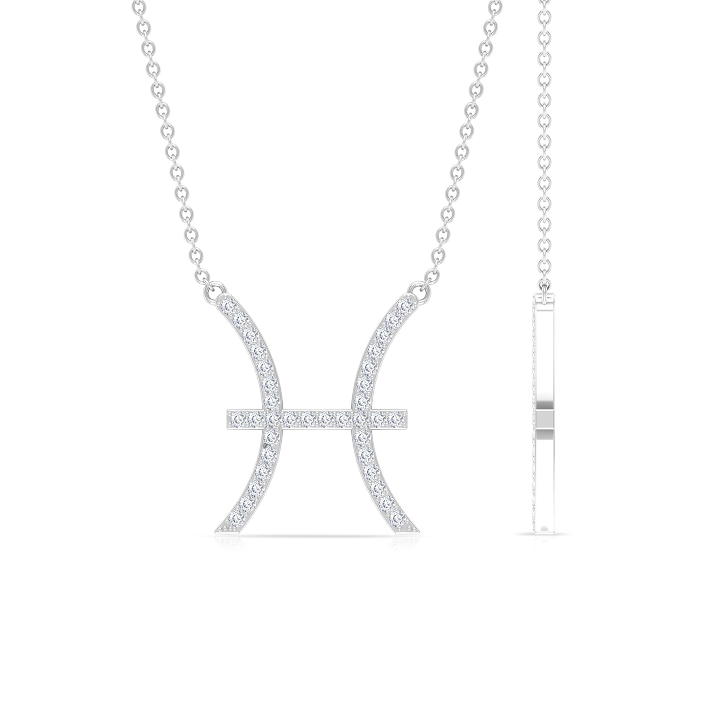 Certified Lab Diamond Pisces Zodiac Sign Necklace