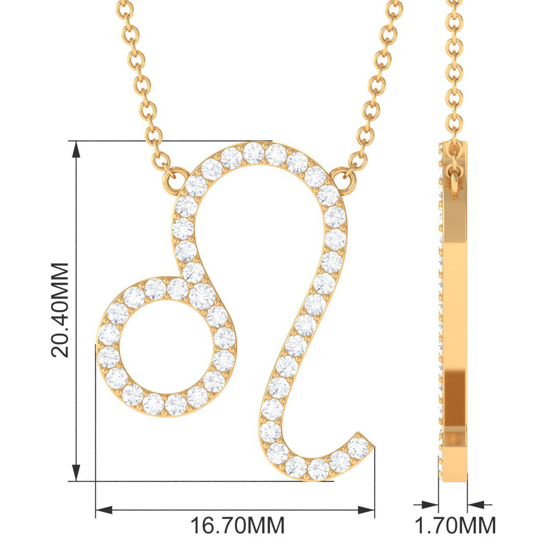 Lab Grown Diamond Leo Zodiac Necklace