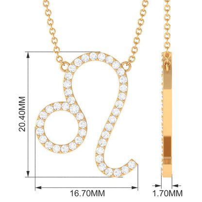 Lab Grown Diamond Leo Zodiac Necklace