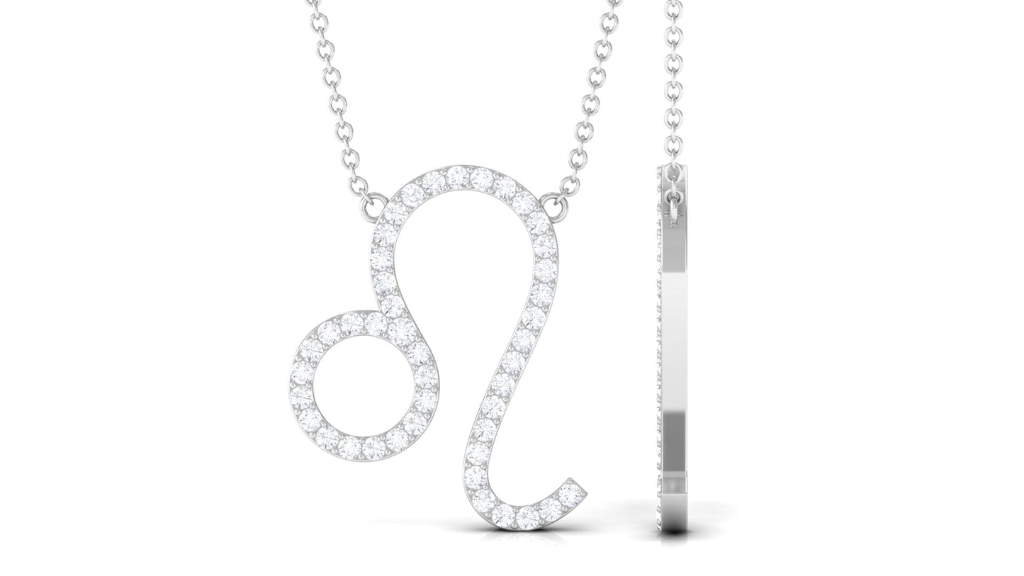Lab Grown Diamond Leo Zodiac Necklace