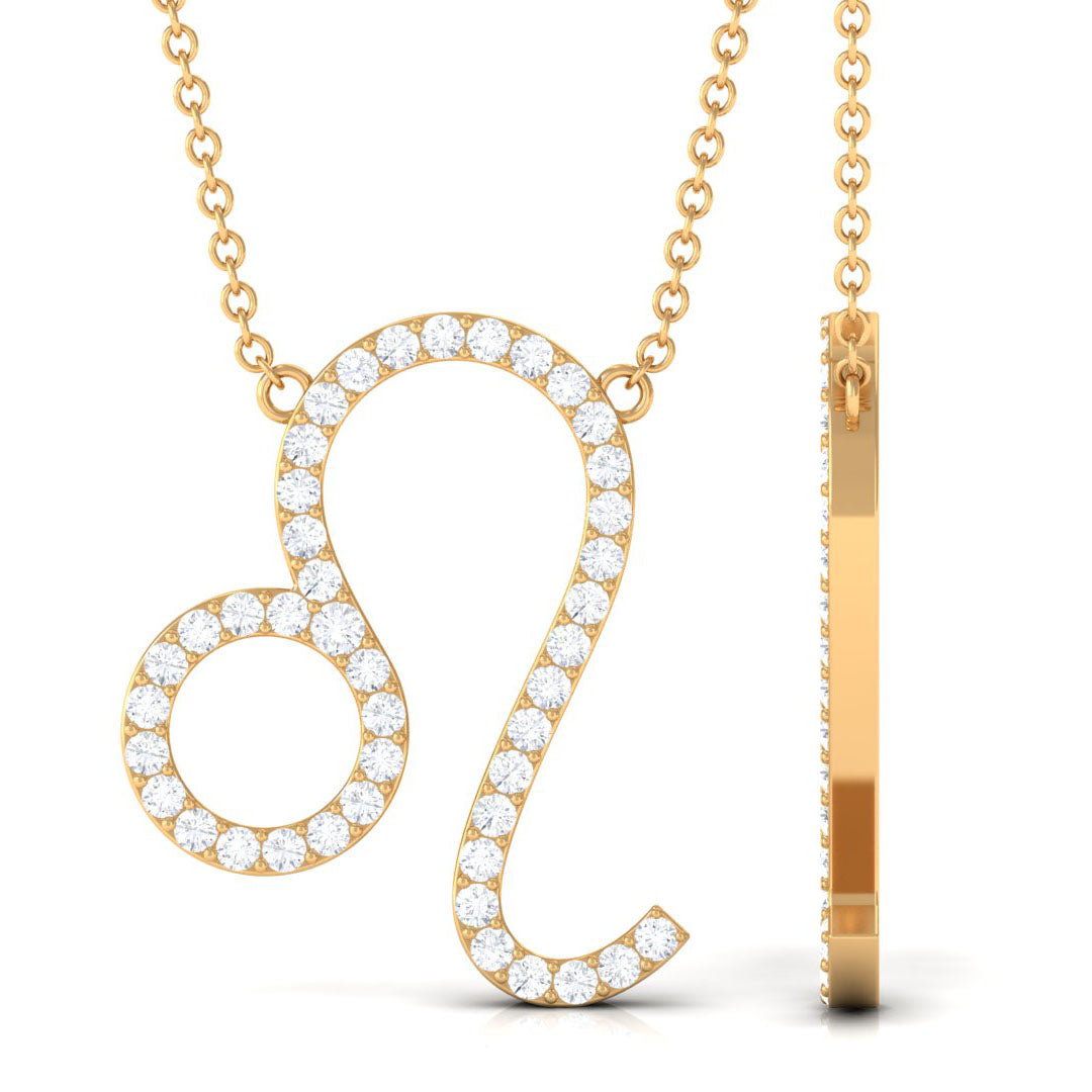 Lab Grown Diamond Leo Zodiac Necklace