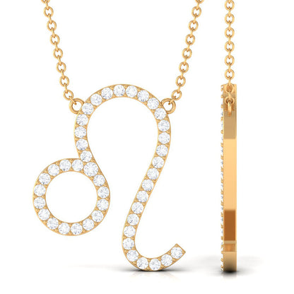 Lab Grown Diamond Leo Zodiac Necklace