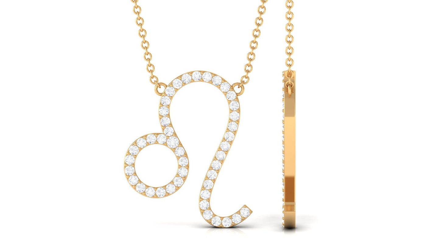 Lab Grown Diamond Leo Zodiac Necklace