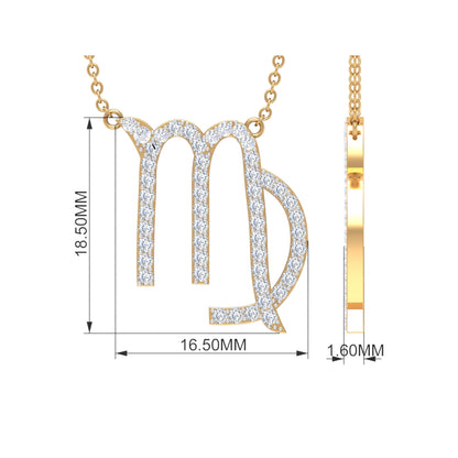 Certified Lab Grown Diamond Zodiac Virgo Necklace