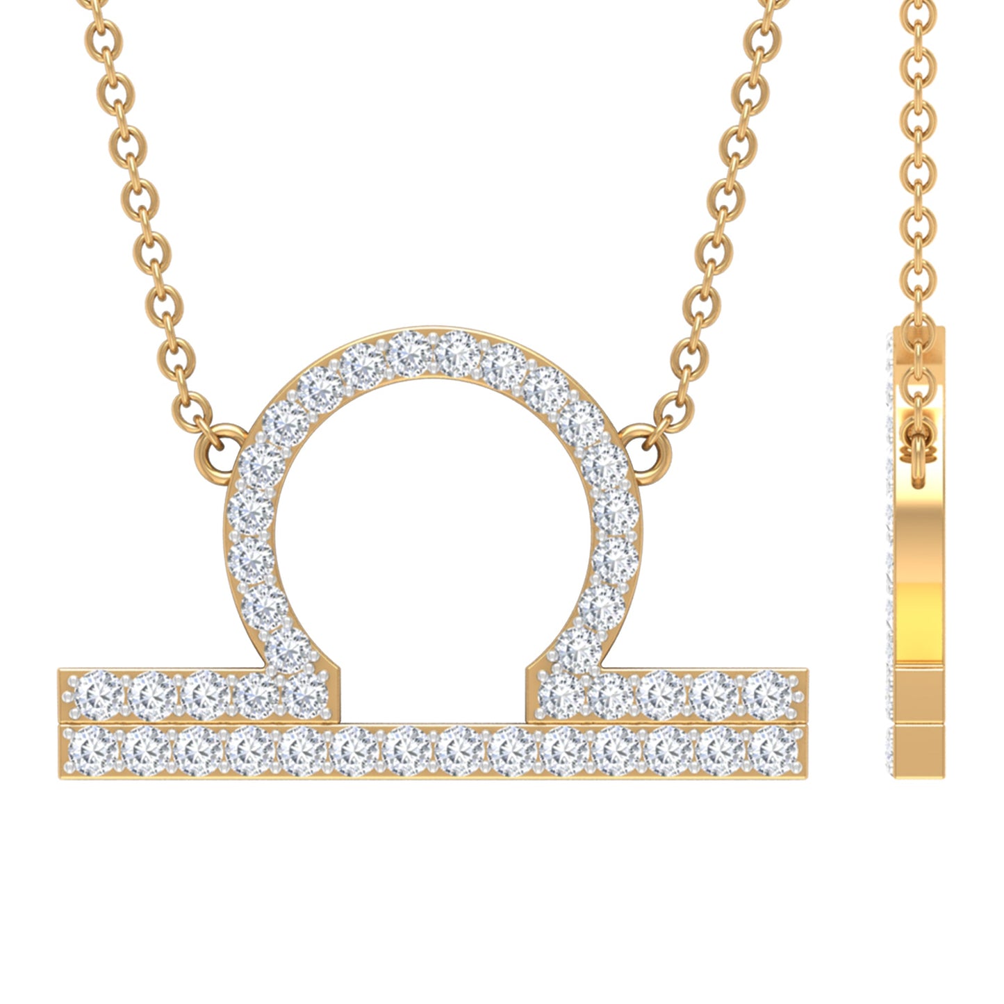 Lab Grown Diamond Libra Zodiac Sign Necklace