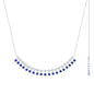 Princess Cut Lab Grown Blue Sapphire Statement Necklace With Certificate